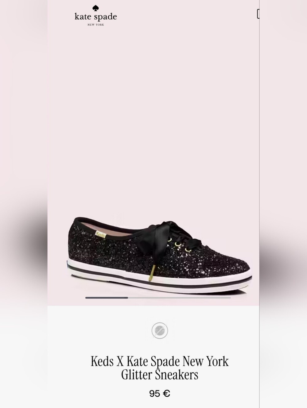 Keds &♠️Kate Spade New York Black Glitter Lace-Up Women’s Casual Sneakers US 10